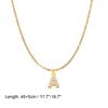Stainless Steel Zirconia Initial Letter Necklace for Women, A -Z  Alphabet Pendant Snake Chain Collar Layered Jewelry