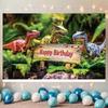 Dinosaurier Geburtstagsparty Banner, Polyester Hintergrund Dekoration für Haus Raum Wand und Requisiten