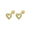 Exquisite Zircon Mini Heart Stud Earrings for Women Men Small Versatile Daily Hollowed Out Couple Earrings Jewelry Accessories