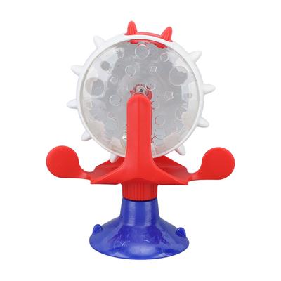 Cat Slow Food Leaker Turntable Windmill Pet Training Toy Interactive Multifunctional Toy Blue