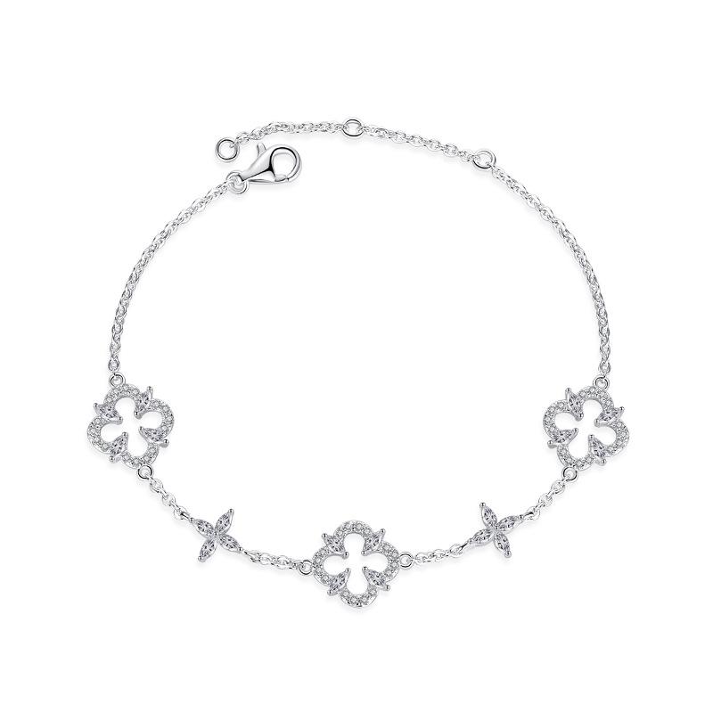 

Браслет из стерлингового серебра 925 пробы Star City S925 Метеор с четырехлистным клевером – Женский универсальный дизайн высокого класса