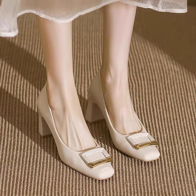 Women Heels Shoes Pumps Square Toe High Heels Women Shoes Elegant Office Shoes Women Pumps