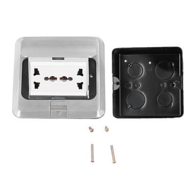 Bodensteckdose 6 Loch eingebettete Dämpfung Aluminiumlegierung Boden Steckdose 13A Wechselstrom