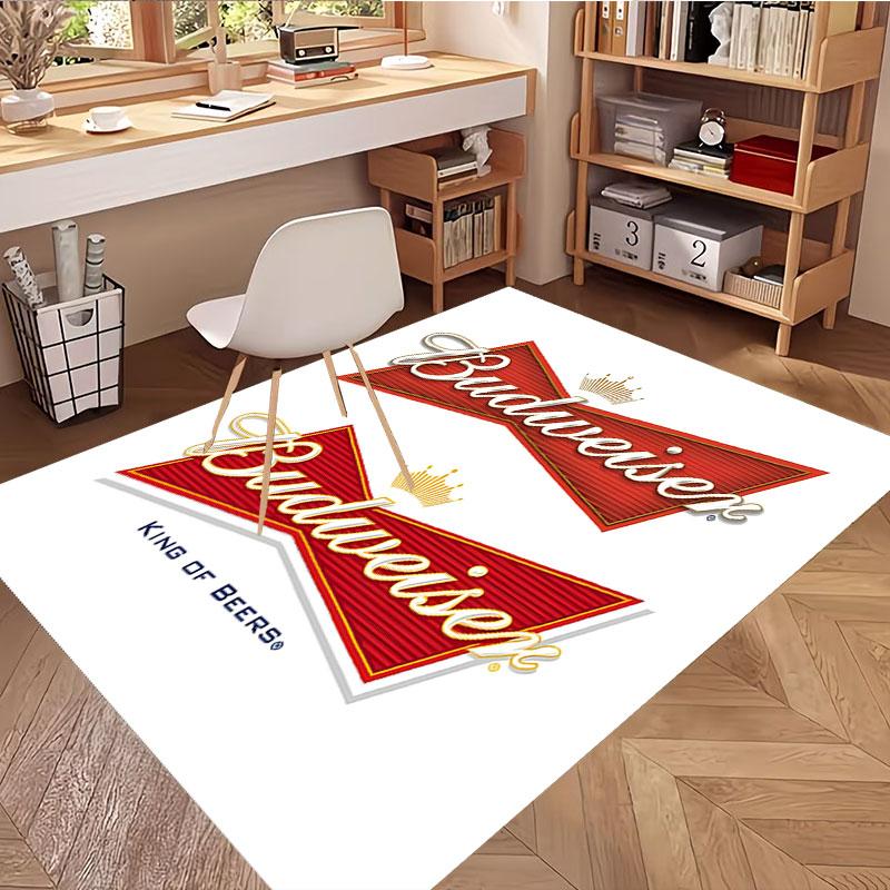 Budweiser Print Rug, Washable Floor Carpet, For Entryway Dorm Laundry Room Office Study, Home Decor Birthday Christmas Gift