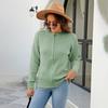 Vintage Solid Color Loose Knitwear Hooded Cardigan Sweater Long Sleeve V Neck Top for Autumn Winter