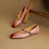 Beautiful spring small heel single shoes women's new low heel wedge Mary Jane shoes leather soft leather is not tired