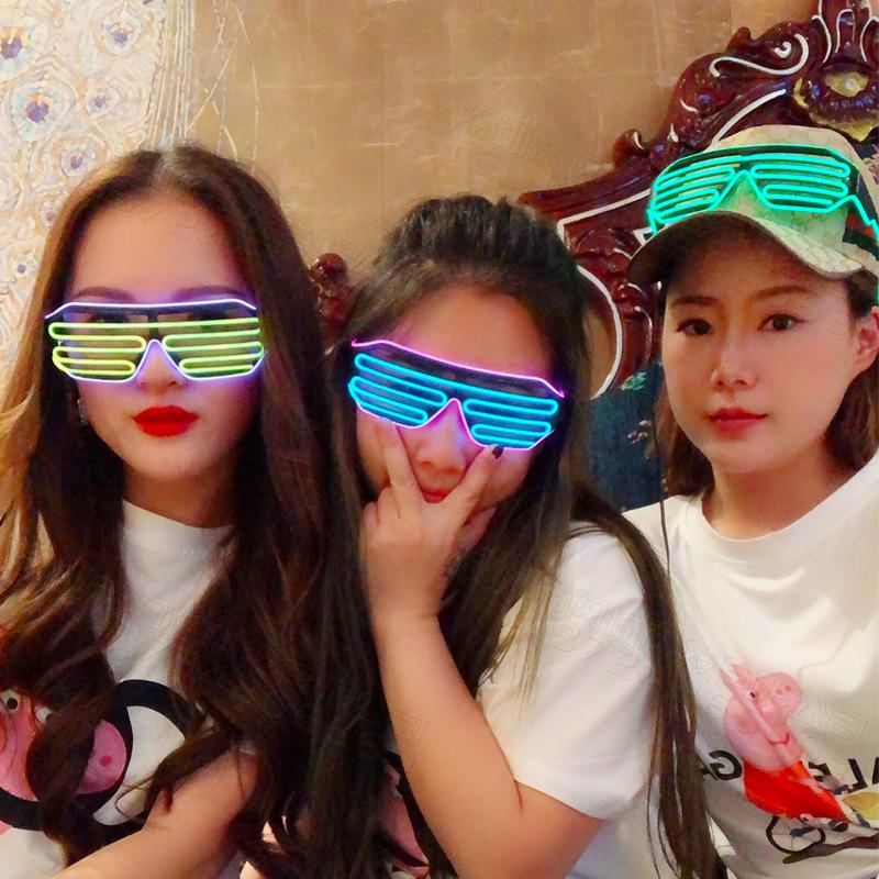 Voice-Controlled LED Trendy Light-Up Shutter Glasses for Festivals