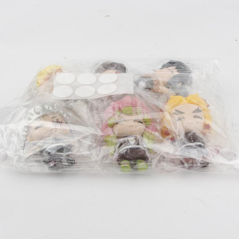 6pcs/set Demon Slayer eat Full Cute Figure Model Toys 6.5cm