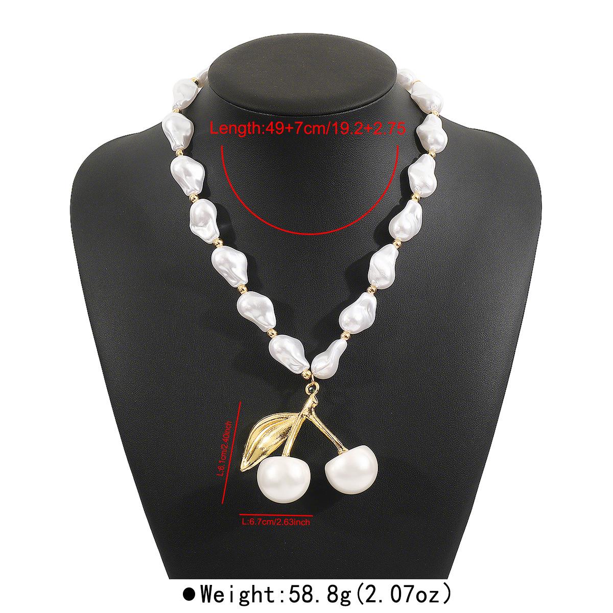 Французский стиль Барокко Неправильная жемчужная подвеска-вишня Ожерелье Роскошный темперамент Продвинутое Банкетное Ключичное ожерелье Женские украшения золотой