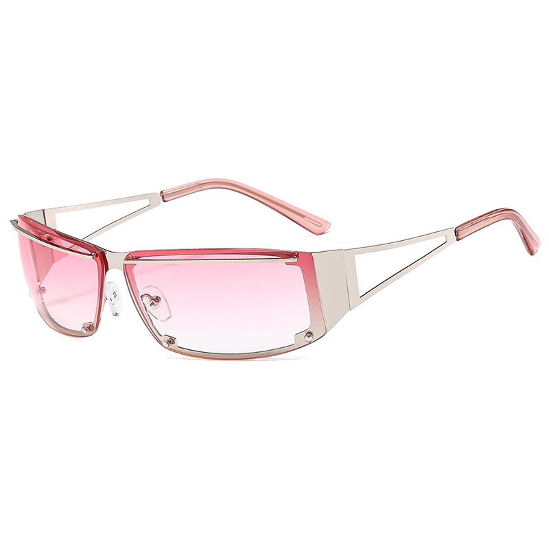 

Солнцезащитные очки в металлической оправе с заклепками в стиле хип-хоп и полыми дужками