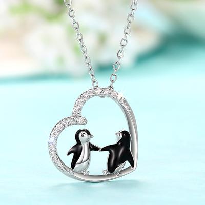 Cute Penguin Pendant Necklace for Women Delicate Birthday Day Gift Love Necklace Wedding Party Statement Jewelry Dropship