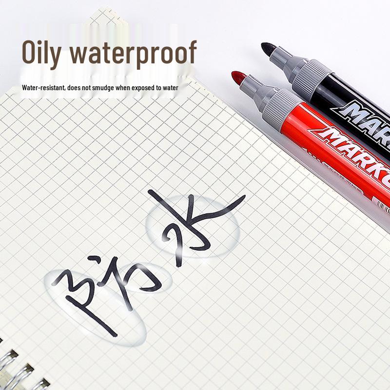Big Head Oil-Based Red Marker: Non-Erasable, Waterproof, Quick-Drying, Fade-Resistant, Thick Tip