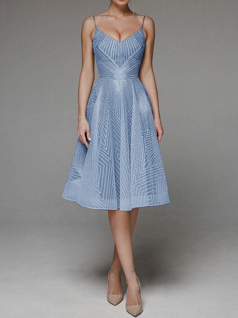 2021 Frühling/Sommer Damen Europäisches & Amerikanisches Besticktes Ärmelloses Sexy Langes Abendkleid