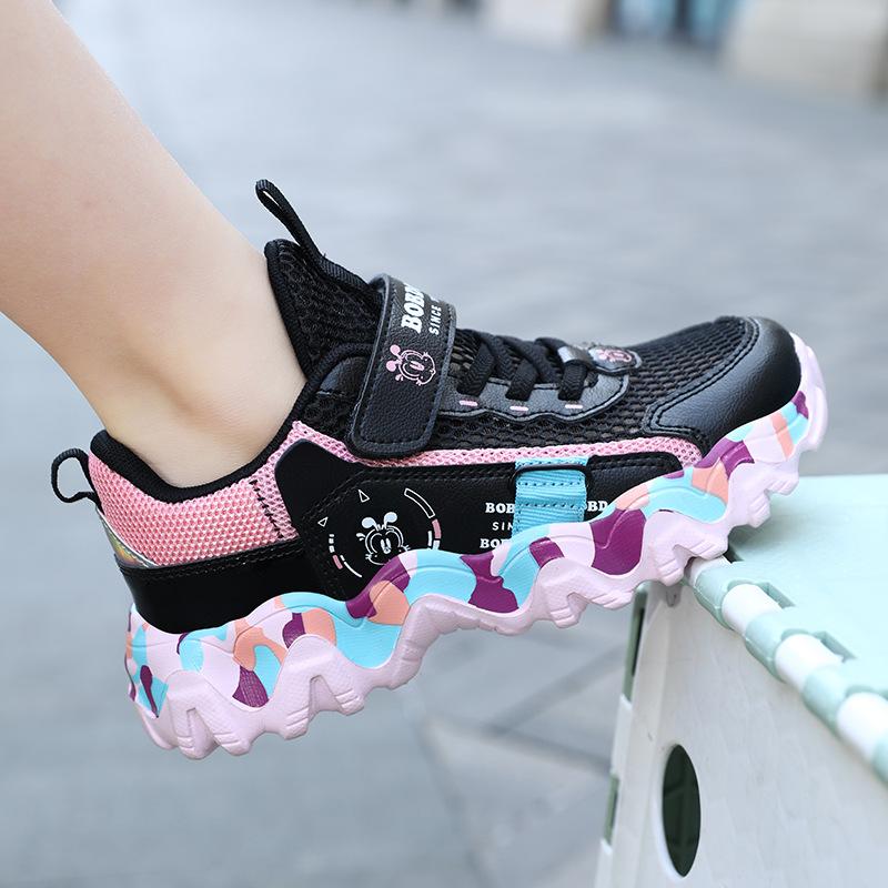 Babudou Children's Shoes, Girls' sneakers2026New Summer Breathable Children's Single-sole Shoes, Spring and Autumn Mesh Shoes