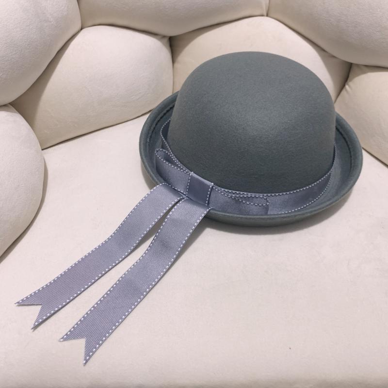Chapeau Parent-Enfant Fedora Femme Uniforme JK Japonais Chapeau en Laine Style Collège Ruban à Nœud Maternelle Chapeau de Marin 52-54cm child gray