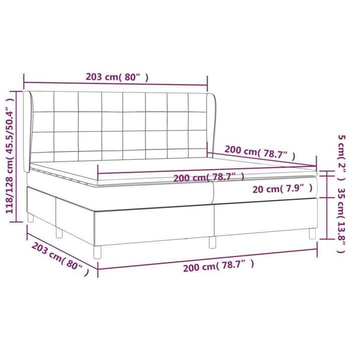 3127989 vidaXL Divan Bed with Mattress Light Grey 200x200cm Fabric