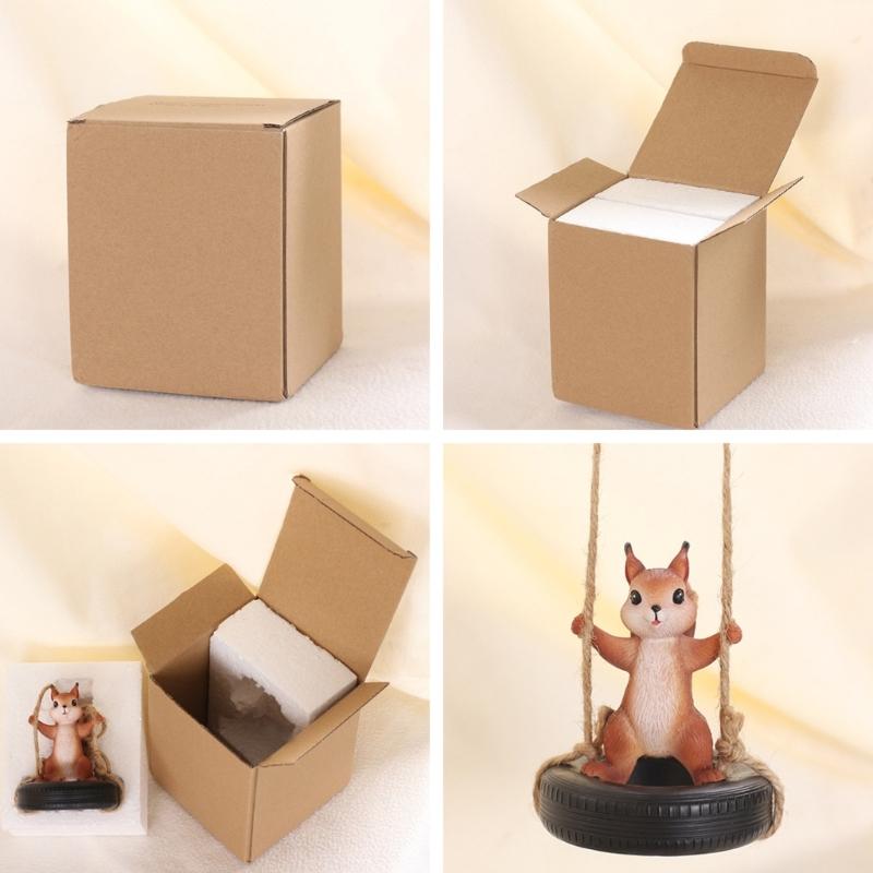 Resin Squirrel On A Tire Swing Figurine Cute Hanging Decors Ornament For Garden Balconies Patios And Home Decoration