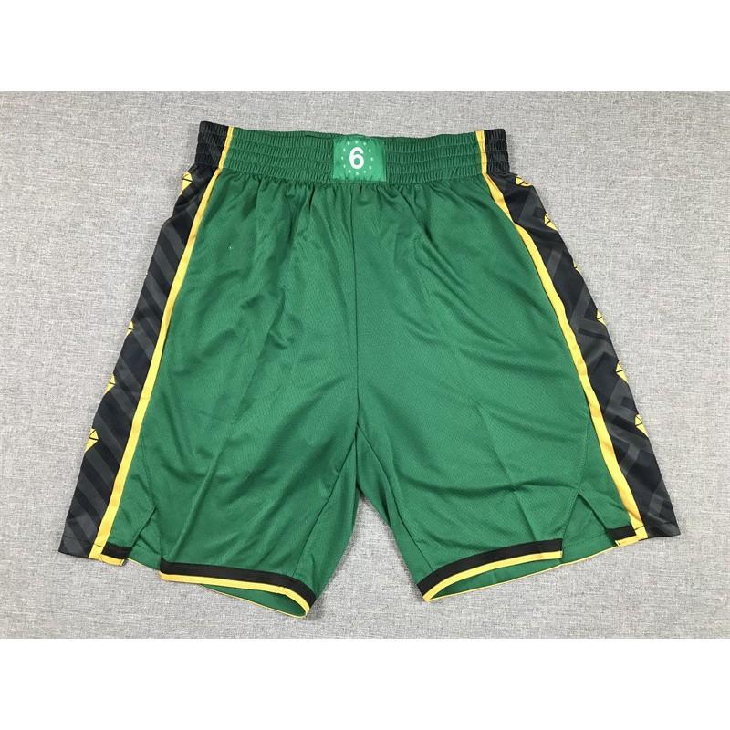 Boston Celtics Basketball Shorts Men Women Cotton Athletic Workout Green White Embroidered NBA Team Style