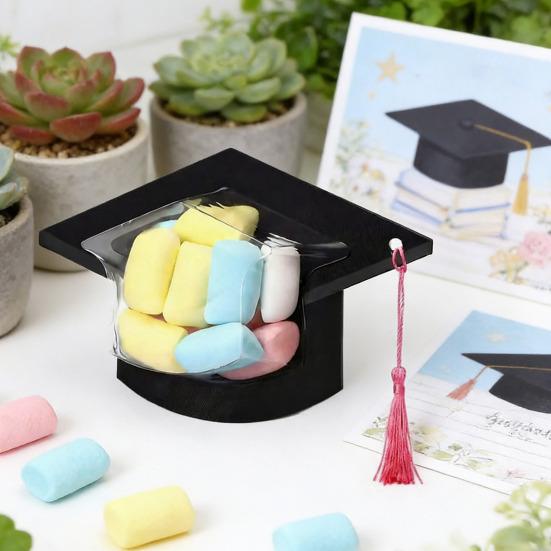 Graduation Cap Candy Cards 2026 Class Grad Candy Container with Tassel for Candy Goody Chocolate Graduation Party Favors for Students Teachers