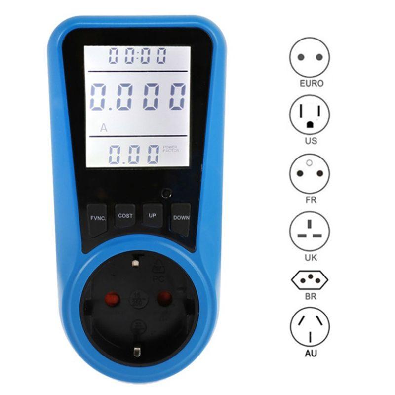 BHBL Socket Digital Current Meter Voltmeter AC Power Meter Time Watt Power Tester Wattmeter - EU Plug