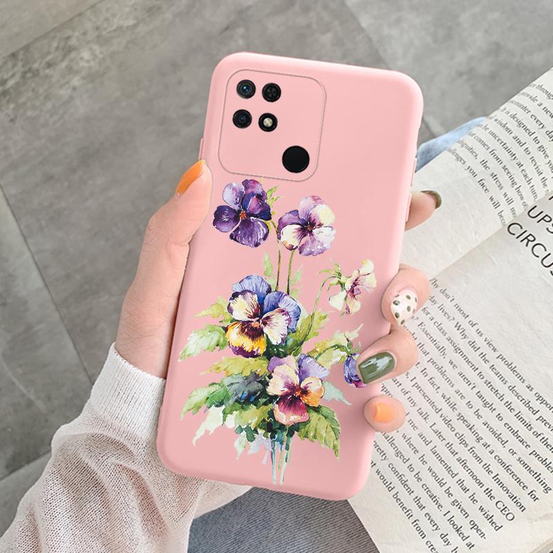 Für Redmi 10C 10 C 10A Hülle Funda Vintage Blumen Blätter Schutzhülle Weiche Capa Für Xiaomi Redmi 10C 13C 14C Bumper Case
