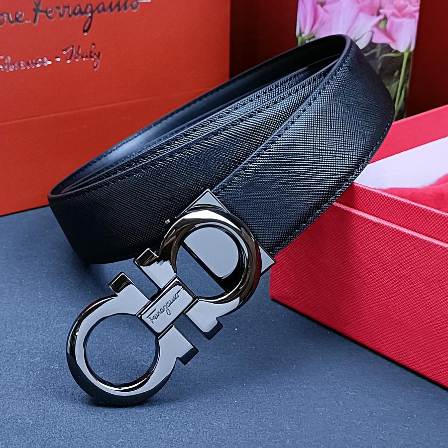 Salvatore Ferragamo 3.3cm Pánský pásek Luxusní značka Designový pásek Oblek Džíny Formální Značka Vzor párátka