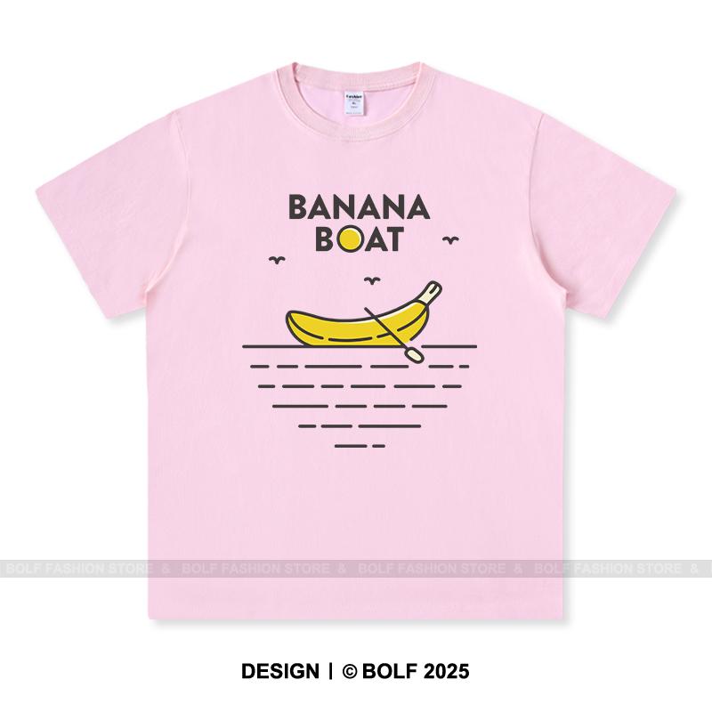 Women's Banana Boat Printed T-Shirt 100% Cotton Oversized Tropical Graphic Tees for Men Summer Tops Vacation Streetwear