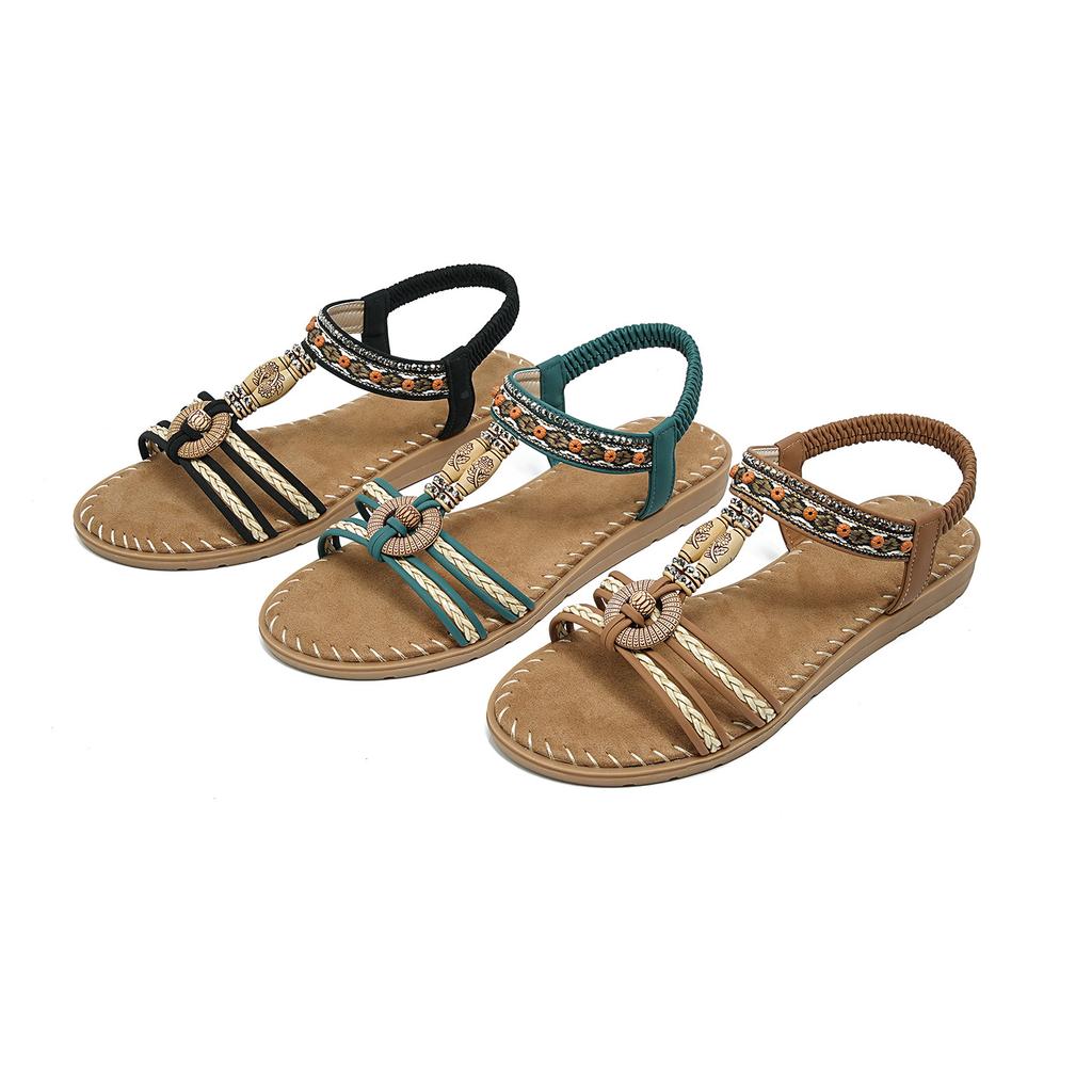 Rhinestone Casual Fashion Sandals Seaside Beach Flat Sandals Women