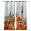 Hamanton Architecture In New York City Window Curtains Scenic Curtains for Living Room Decorative Items Living Room