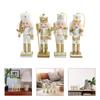 4Pcs Christmas Nutcrackers Ornaments Wooden Nutcrackers Soldier Figures Toy Tree Pendant for Christmas Party Decorations