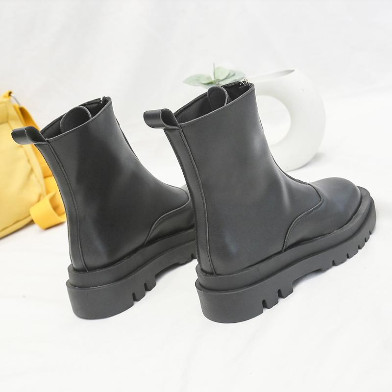 Women's Boots  New Round Toe Solid Color Low Heel Short  Casual Women's Fashion Boots
