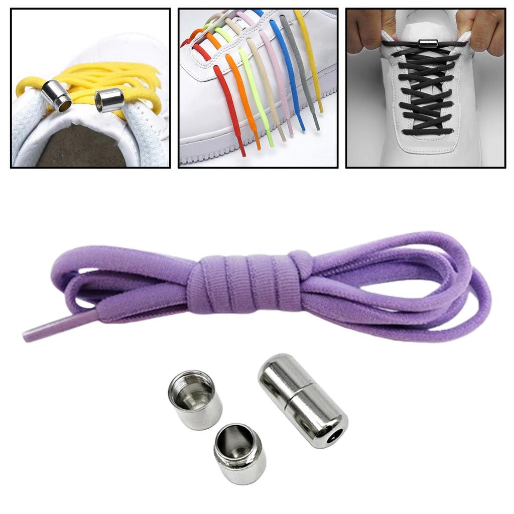 Lacets élastiques sans nœud 1 paire Universels Demi-ronds Lacets rapides Lacets sans nœud pour Baskets Chaussures de course Personnes âgées