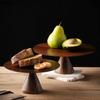 Wooden Cake Tray High Footed Dessert Plate Pastry Plate Cake Stand Dessert Table Display Stand Dim Sum Dish Fruit Plate Bowl
