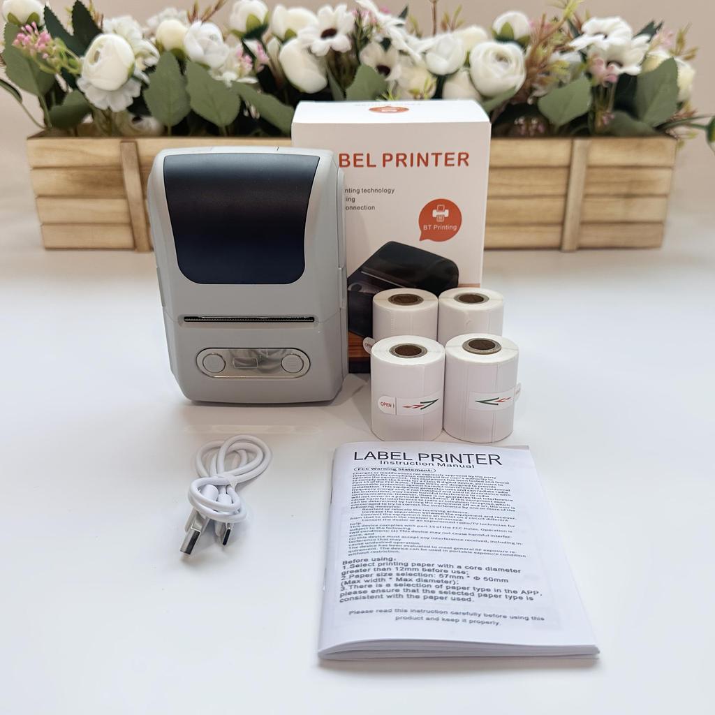Bærbar Bluetooth Mini Termisk Etiket- & Stregkodeprinter