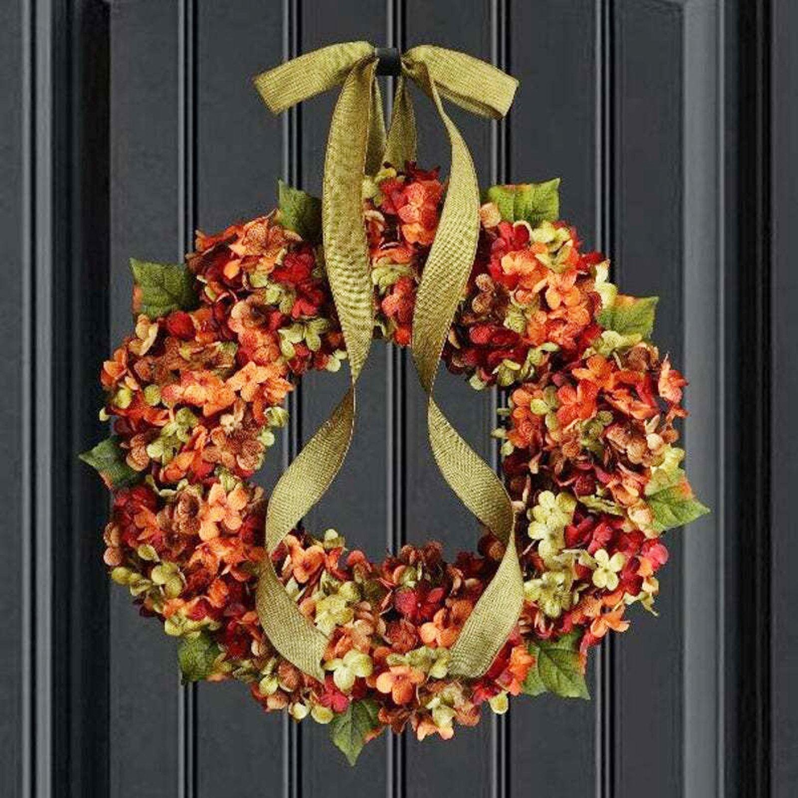 

Autumn Wreath Farmhouse Garland Harvest Fall Pumpkin Wreath Front Door Wall Hanging Christmas Halloween Wreath Home Decoration