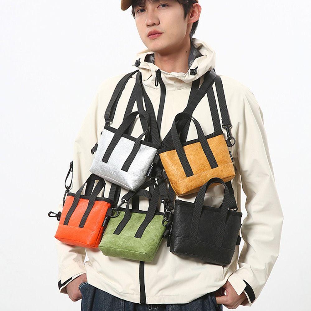 

Harajuku Dupont Paper Shoulder Bag Portable Mobile Phone Pack Small Men Crossbody Bag Unisex помаранчевий