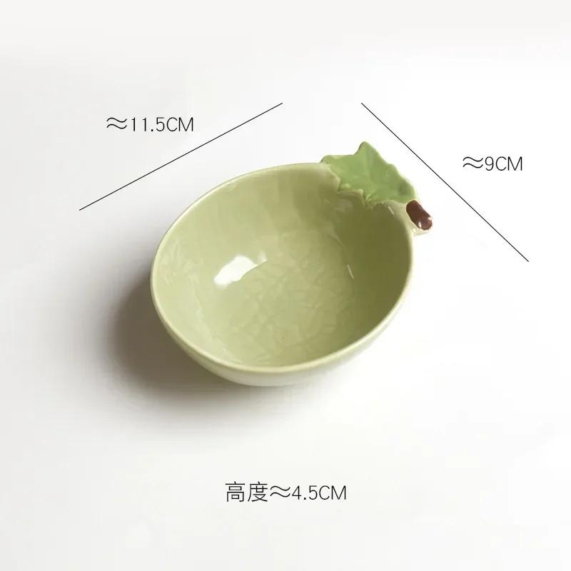 2025 Korean Style Creative Fruit Ceramic Tableware Small Condiment Dish Ceramic Soy Sauce Vinegar Hot Pot Barbecue Dipping Plate