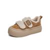 Leather Little White Shoes Women's 2025 Winter New Velvet Warm Velcro Women's Shoes Casual Versatile Thick Baseplate Shoes Women