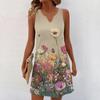 Women Summer Dresses V-Neck Print Sleeveless Sundress Casual Dress