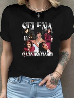 Unisex Women Selena Quintanilla Tribute TShirt Latin Pop Music Icon Vintage Singer Fan Merch Casual Wear Tee Trendy Graphic Tee
