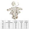 Infant Outfit Clothing Set 3-Pieces Suit 0-2Years Old Girls Dress Cap Shorts for Baby Girl Boy Organic Cotton Bear Print  For 18 to 24M