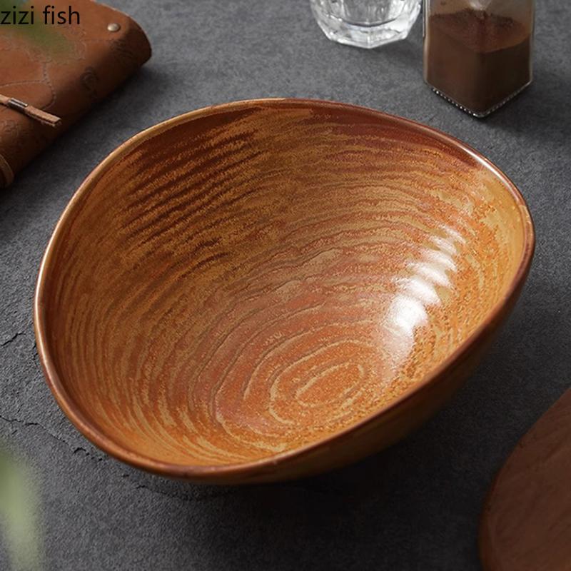 Kiln Changes Retro Ceramic Bowl Dessert Bowl Oat Bowl Salad Bowls Snack Bowls Restaurant Molecular Cuisine Creative Tableware