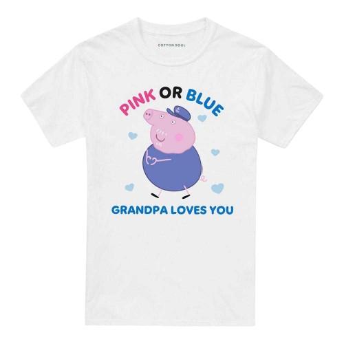Peppa Pig Unisex Adult Pink Or Blue Grandma Pig Loves You T-Shirt