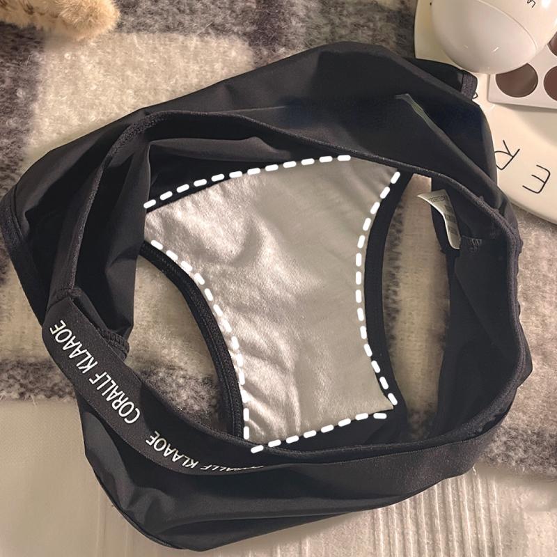 New Ice Silk Panties for Women Low Waist Letter Cross Pure Desire Sexy Seamless Underwear