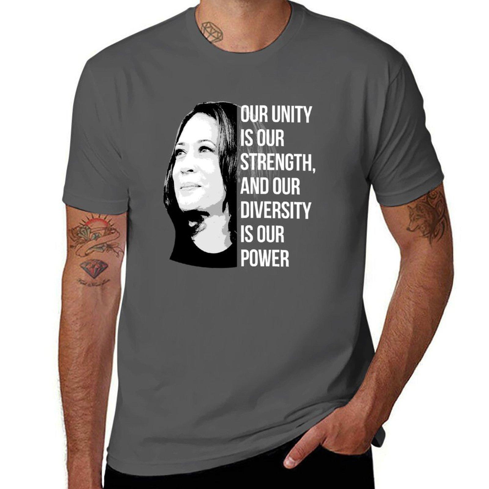 

Our Unity is our Strength - Kamala Harris Inspirational T-Shirt man t shirt luxury t shirt men 100% cotton luxury brand T-Shirt 4XL