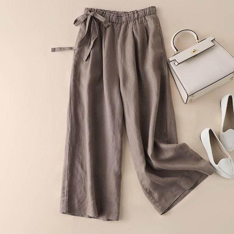 Hohe Taille Weite Beine Hosen Damen Seitenstreifen Damen