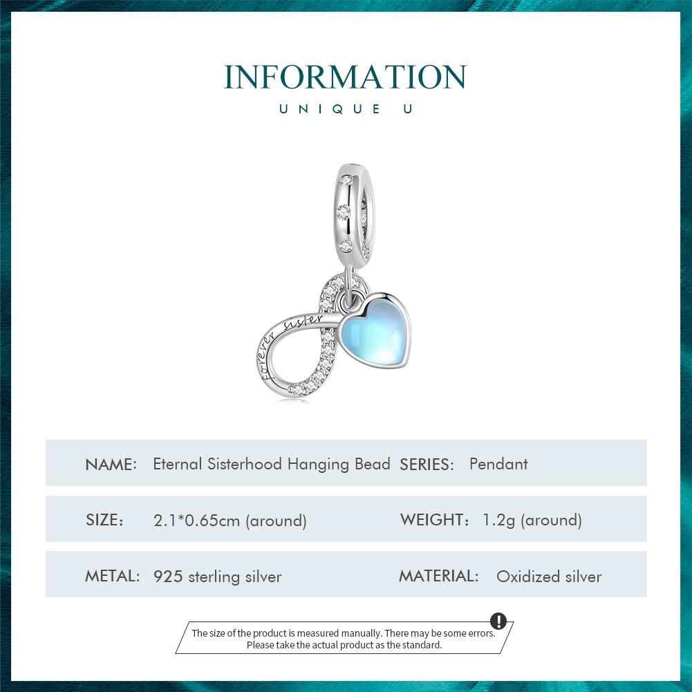 BAMOER 925 Sterling Silver Eternal Sisterhood Hanging Bead Forever Sister  Pendant Charms for Women – kjøp de beste varene i nettbutikken Coolbe