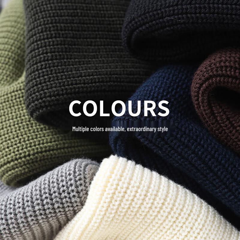 Men's 100% Cotton Heavy Knit Crew Neck Sweater