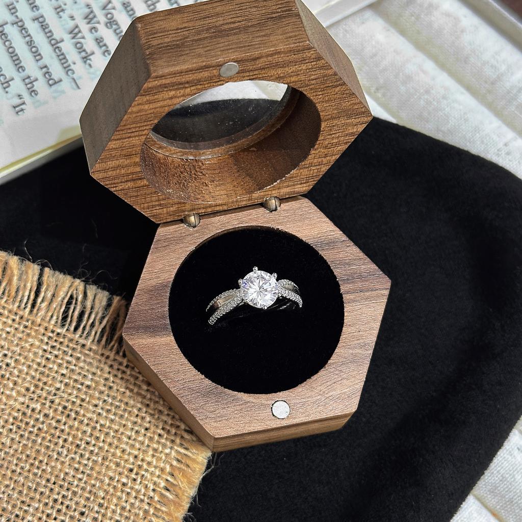 Explosive Court Style Full Diamond 1 Carat Ring Irregular Ins Wind Ring Finger Ring Opening