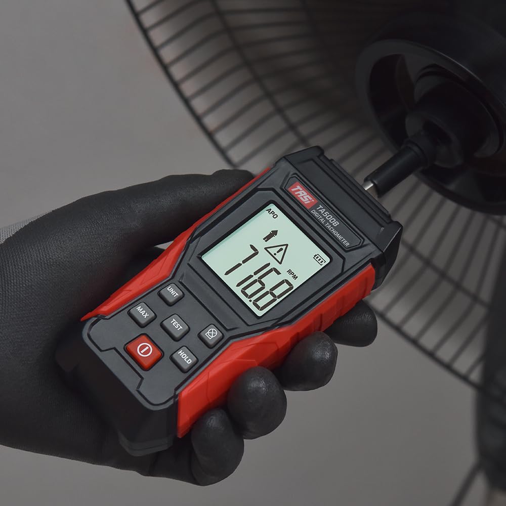 Hosioe Digital Tachometer Touch Mini RPM Tester Meter LCD Display Handheld Digital Phototachometer Motor Wheel Lathe for Car Manufacturing